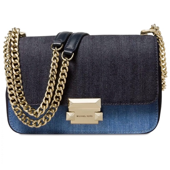 MICHAEL Michael Kors Handbags - Michael Kors Sloan Denim Chain Shoulder Bag